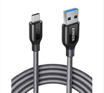 Anker Powerline+ USB-C to USB A 3.0 6ft- Gray